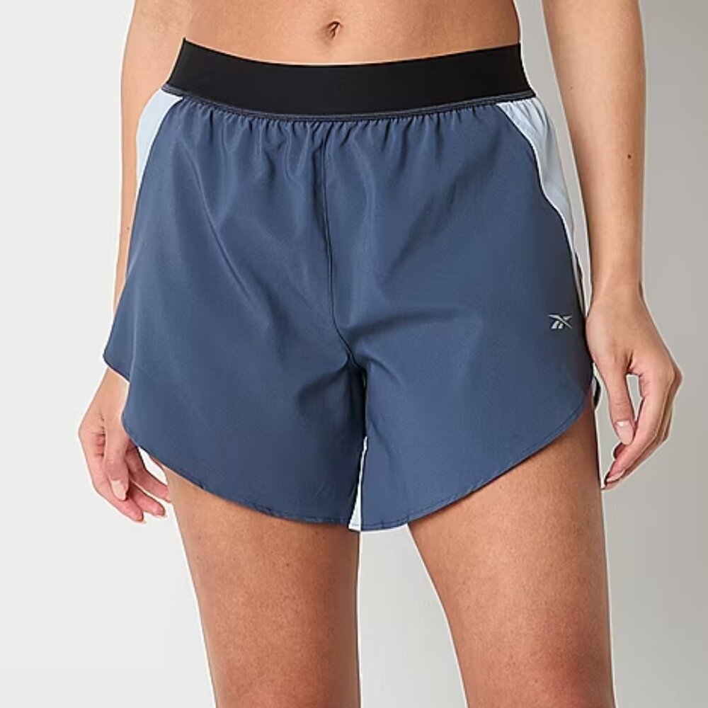 Reebok-Running Shorts M 2X Low Rise Blue Colorblock Flat Front Pull On Women's